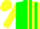 Silk - Green and yellow halves, green stripes on yellow sleeves, yellow cap