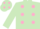 Silk - Light green, pink spots, light green sleeves, pink spots on cap