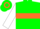 Silk - Green with orange hoop, orange hoops on white sleeves