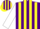 Silk - Purple, yellow stripes, white sleeves
