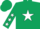 Silk - Hunter green, hunter green 'mr' in white star, white stars on sleeves