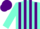 Silk - Aquamarine and purple stripes, purple cap