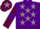 Silk - Purple, grey stars, maroon sleeves, purple armlets, maroon cap, grey star