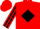 Silk - Red, black triangular framed tt racing, black diamond stripe on sleeves, red cap