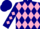 Silk - Navy blue pink diamonds