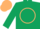 Silk - Dark green, beige circle and 'c,' beige cap