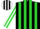Silk - Black, white 'aj' lime green blocks, lime green stripes