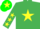 Silk - EMERALD GREEN, yellow star and stars on sleeves, em. green cap, yellow star