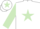 Silk - White, light green star, sleeves and star on cap