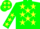 Silk - Green body, yellow stars, green arms, yellow stars, green cap, yellow stars