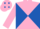 Silk - Pink and royal blue diabolo, pink cap, royal blue diamonds