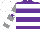 Silk - Purple, white hoops, white bars on sleeves, purple star on white cap