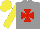 Silk - Grey, red maltese cross, yellow sleeves and cap