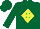 Silk - Dark green, green 'c' on yellow diamond