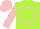 Silk - Lime green, pink circled df, pink sleeves, pink cap