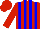 Silk - Red, blue stripes, red sleeves