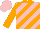 Silk - Pink, orange diagonal stripes, orange collar and sleeves, pink cap