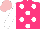 Silk - Hot pink, white dots and sleeves, pink cap