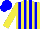 Silk - Yellow and blue stripes, blue cap