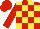 Silk - Red, yellow blocks, red sleeves, red cap