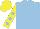 Silk - Light blue, yellow sleeves, light blue spots, yellow cap