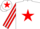 Silk - White, Red star, Red and White striped sleeves, White cap, Red star