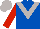 Silk - Royal blue, light grey chevron, red sleeves, light grey cap