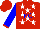 Silk - Red, blue 'kc', white stars and red cuffs on blue sleeves