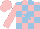 Silk - Pink, light blue blocks and star, pink cap