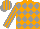 Silk - Orange and grey diamonds, striped sleeves, grey and orange striped cap
