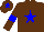 Silk - Brown body, blue star, brown arms, blue armlets, brown cap, blue star