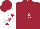 Silk - Maroon, white 'ts' brand,  white sleeves, maroon stars