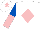 Silk - White, pink diamond, royal blue & pink halved sleeves, white cap, pink star