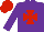 Silk - Purple, red maltese cross, purple sleeves, red cap