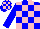 Silk - Blue and pink blocks, blue and pink blocks on cap