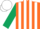 Silk - Orange and White stripes, Dark Green sleeves, White cap