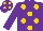 Silk - Purple, gold dots, gold dots on purple cap