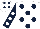 Silk - White, dark blue spots, dark blue sleeves, white spots, white cap, dark blue spots