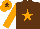 Silk - Brown, orange star & sleeves, orange cap, brown star