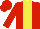 Silk - Horizontal red stripe, yellow stripe with seal in center