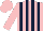 Silk - Pink, dark blue striped,pink sleeves and cap, dark blue striped