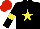 Silk - Black, yellow star, yellow armlet, red cap