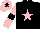 Silk - Black, pink star, pink sleeves, black armlet, pink cap, black star