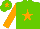 Silk - Light green, orange star, sleeves and star on cap