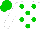 Silk - White, green dots, green cap