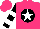 Silk - Hot pink, white star framed h on black ball, hot pink and white bars on black sleeves, hot pink cap
