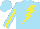 Silk - Sky blue, yellow lightning bolt, yellow stripe on sleeves