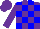 Silk - Purple, blue blocks, purple cap