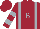 Silk - Maroon, silver 'b' and braces, silver bars on sleeves