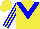 Silk - Yellow body, blue-light chevron, yellow arms, blue-light striped, yellow cap, blue-light striped